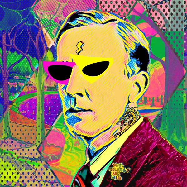 Tolkien 36: Two-tone angular sunglasses and a lightning forehead mark