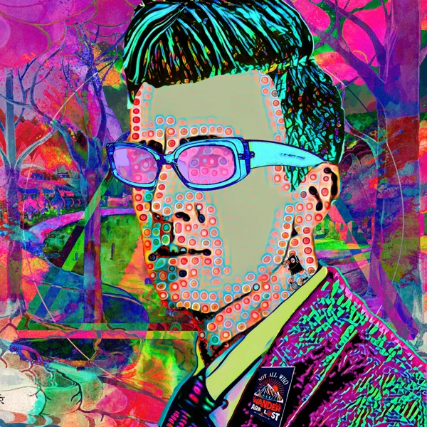 Tolkien 62: Blue glasses, dotted skin, and swept-up dark hair