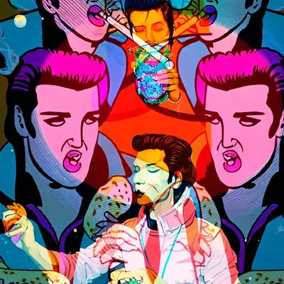 Layered Pink Elvis remix