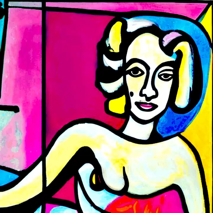 Pink Marilyn — a surreal composition in pink, with Marilyn Monroe and Art Deco imagery