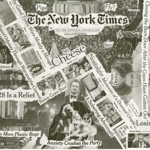Newspaper collage, January 23rd, 2008