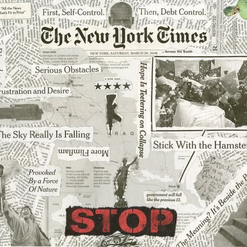 Newspaper collage, March 29th, 2008