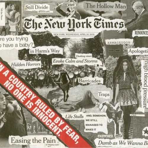 Newspaper collage, April 30th, 2008