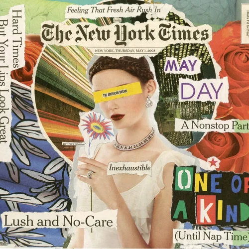 Newspaper collage, May 1st, 2008