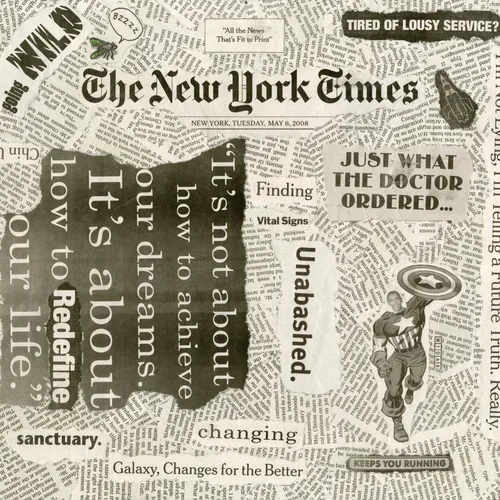 Newspaper collage, May 6th, 2008