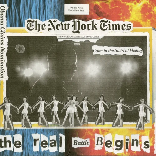 Newspaper collage, June 4th, 2008